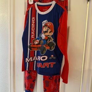 Nintendo Mario Kart Kids Pajama Set - Red and Blue boys large 10/12
